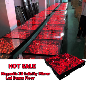 Pista de Baile de Vidrio con Espejo LED 3D Magnético Líquido Colorido con Iluminación de Estrellas para Bodas - Product Image 1