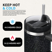 Wevi 40 oz gobelet à café diamant double paroi en acier inoxydable bouteille d'eau nouvelle tasse de thé pour les sports de plein air pour l'utilisation de voyage