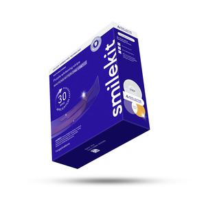 Tiras blanqueadoras de dientes moradas naturales con logotipo personalizado, 28 unidades - Product Image 1