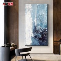 Peint à la main abstrait huile verticale énorme peinture décorative toile à code couleur avec des sujets de paysage