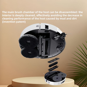 Robot aspirateur et serpillière intelligent avec brosse latérale autonettoyante et extension de serpillière pour le nettoyage des sols à la maison - Product Image 3