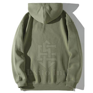 Sudadera con capucha extragrande de alta calidad para hombre, con cremallera, color liso, hombros caídos, estilo holgado, con logo personalizado, teñido liso, transpirable - Product Image 2