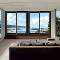 Porte et fenêtre coulissantes en aluminium sur mesure de luxe pour Villa Hangxing, triple vitrage anti-ouragan