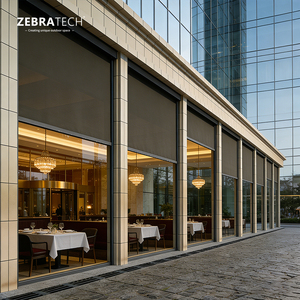 ม่านม้วนแบบรางซิปมอเตอร์ในตัว แนวตั้ง ทันสมัย สำหรับระเบียงและสวน <span class=keywords><strong>ราคา</strong></span>โรงงาน พร้อมระบบกันแสงอาทิตย์ - Product Image 2