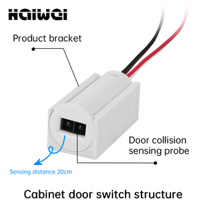 Interruttore Sensore <span class=keywords><strong>ON</strong></span>/OFF DC 2A 12V per Armadio e Cassetto, Controllo Illuminazione LED - Product Image 3