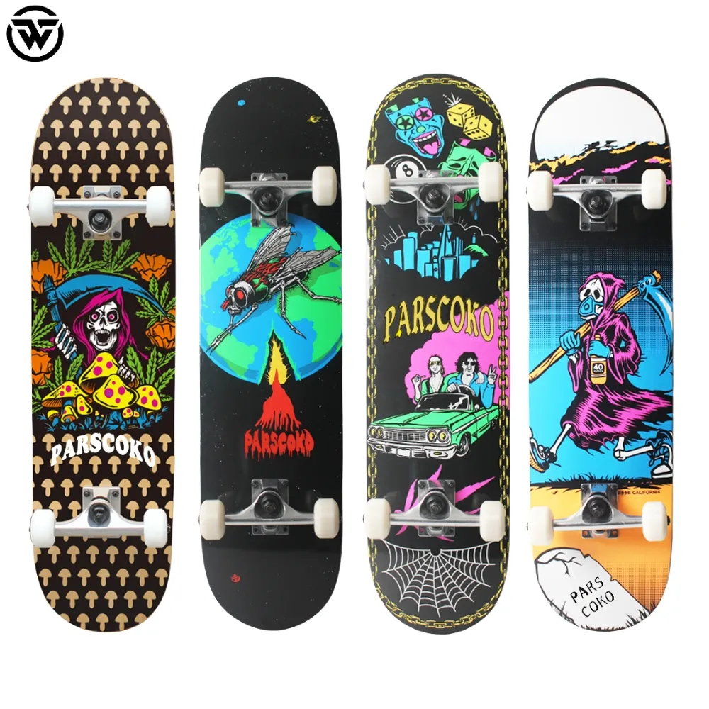 WOODSEN skateboard manufacturer customize 7.0 - 9.0 inch Canadian maple complete skate board skateboard