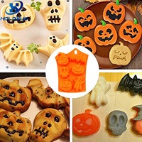 Moule en silicone à 6 cavités pour gâteaux et fondants, motifs citrouille et fantôme d'Halloween, couleur personnalisable, facile à démouler, résistant à la chaleur pour la décoration de fêtes