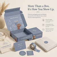 Caja de Envío Personalizada con Impresión Interior y Exterior, Juego de Cajas de Embalaje Azules para Pequeñas Empresas, Juego de Cajas de Envío para Marca Propia
