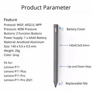 Lápiz Óptico Empresarial <span class=keywords><strong>Lenovo</strong></span> al por Mayor para <span class=keywords><strong>Lenovo</strong></span> P11, P11 Plus, P11 Pro, P11 2021, con Batería, Color Gris, Lápiz Táctil para <span class=keywords><strong>Tablet</strong></span>, Nuevo - Product Image 4