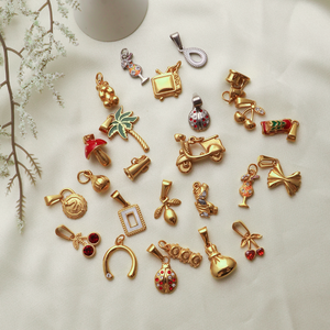 Dijes de Acero Inoxidable, Colgante de Seta Esmaltada, Chapado en Oro de 18K, PVD, para Collar, Pulsera, Accesorio - Product Image 1