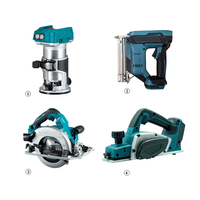 Kit combiné d'outils électriques sans fil pour le travail du bois avec défonceuse, scie circulaire, raboteuse et agrafeuse