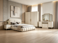 Ensemble de chambre à coucher Royal Mirror italien complet turc moderne pour lit Queen et King Size, et mobilier de chambre à coucher moderne de luxe sur mesure pour hôtel