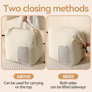 Sac de rangement pour couette à enroulement en tissu Taslon, lavable en machine, résistant à l'humidité, à la poussière et aux déchirures, sac de rangement auto-compressible pour couverture - Product Image 3