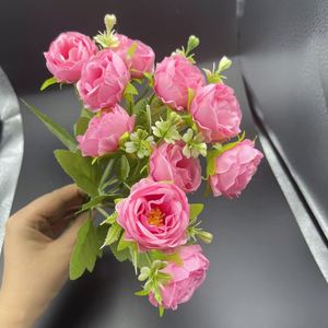Bouquet de pivoines en soie à 7 têtes dans un emballage cadeau prêt à être expédié pour un décor d'événement de dernière <span class=keywords><strong>minute</strong></span> - Product Image 4