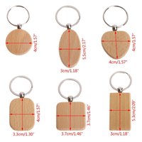Porte-clés personnalisé en bois différents, rond, ovale et carré en forme de cœur, vierge, Logo personnalisé, Source de cadeau pour adultes