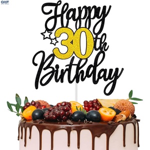 Adornos para Pastel de <span class=keywords><strong>Cumpleaños</strong></span> Número <span class=keywords><strong>19</strong></span>, Reutilizables, Lindos, Negros y Dorados con Brillantina, Ecológicos, para Fiestas de <span class=keywords><strong>Cumpleaños</strong></span> y Aniversarios - Product Image 4