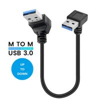 Cable USB 3.0 Macho a Macho en Ángulo Recto, Duradero y Personalizable, Cable de Transferencia de Alta Velocidad para Ahorrar Espacio, Longitud Personalizada al por Mayor
