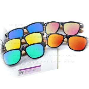 2024 promotional vintage men black sun glasses polarized uv400 sunglasses bamboo