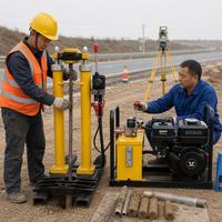 Pénétromètre statique hydraulique portable CPT pour essais de sol, force de pénétration de 26 KN, pour l'investigation géotechnique