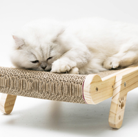 Planche à gratter de luxe pour chats en bois durable avec support, dotée de matériaux en sisal et PC de style luxueux et de dessin animé pour le jeu
