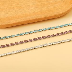 Collar de Cadena de Acero Inoxidable Chapado en Oro de 18K con Diamantes de Zirconia, Estilo Hip Hop, para Mujer, Venta al por Mayor - Product Image 1