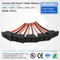 Câble Connecteur QS9D-F, Fil de Silicone Haute Intensité pour Batterie 6AWG 15cm, Extrémité Étamellée, Câble Dégainé pour Harnais d'Alimentation de Drone RC et UAV