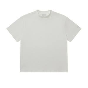 T-shirt Homme Col Montant Manches Courtes Couleur Unie Grammage Lourd 270g Coupe Ample Style Essentiel Pré-rétréci Design Basique - Product Image 4
