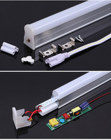 Tube LED T5 T8 170~265V 18W Intégré/Adapté pour l'éclairage commercial des bureaux et entrepôts, 3000K-6500K