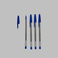 Stylo bille bleu 0,7 mm 1,0 mm, corps transparent, stylo classique pour l'école, le bureau et l'écriture