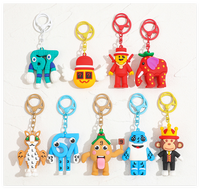 Boneka Hewan Kartun 3D Koleksi Kadal Burung Hantu Stroberi Gajah Monyet Monster Figurine Mainan Rahasia Gantungan Kunci Brainrot