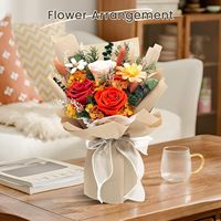 Bouquet de roses éternelles avec boîte cadeau – Fleurs à livrer en Chine – Cadeaux d'anniversaire et de fête des Mères pour femmes, mamans et grand-mères