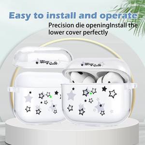 Funda blanda de coco de estrellas transparentes para <span class=keywords><strong>AirPods</strong></span> 4, funda para auriculares para <span class=keywords><strong>iPhone</strong></span> <span class=keywords><strong>Airpods</strong></span> Pro 1 2 3 4th Gen, funda protectora, llavero - Product Image 2