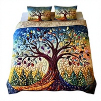 Parure de lit de Noël en tissu brossé imprimé numériquement, couvre-lit en polyester doux toutes saisons, linge de lit personnalisé pour hôtel et maison