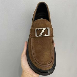 Nuove Scarpe Casual da <span class=keywords><strong>Uomo</strong></span> in Pelle, Traforate, con Suola Spessa, Traspiranti, Antiscivolo, Slip-On, Punta Tonda, Tinta Unita, Mocassini Stile Tods - Product Image 1