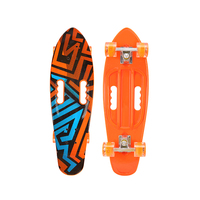 2025 nouveau design 27 pouces planche à roulettes best-seller en couleur orange avec rayures conception professionnelle de queue de poisson
