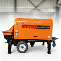 Mini pompe à béton hydraulique diesel/électrique, accessoires pour pompe à béton, pompe à béton sur remorque