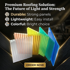 Plaques de toiture multicouches en polycarbonate durables, modernes, <span class=keywords><strong>Polyrise</strong></span>, vente en gros directe usine, pour abri de voiture et couverture de patio, stabilisées aux UV 10 - Product Image 2