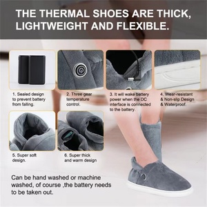 Foot Warmer Shoe Non Slip Plush Breathable Wireless Electric Rechargeable Electrically <b>Heated</b> Shoes for Women Men - Product Image 6