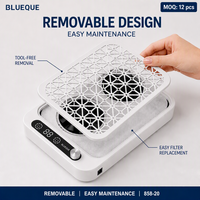 Colector de Polvo Eléctrico para Uñas 858-20, 95% de Captación de Polvo, Filtro de Papel No Tejido, Diseño Desmontable, Fácil Mantenimiento sin Herramientas