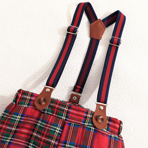 <span class=keywords><strong>Set</strong></span> di Abbigliamento Primaverile e Autunnale per Neonati: Body a Maniche Lunghe con Fiocco + Salopette a Quadri, Completo Elegante per Bambini - Product Image 6