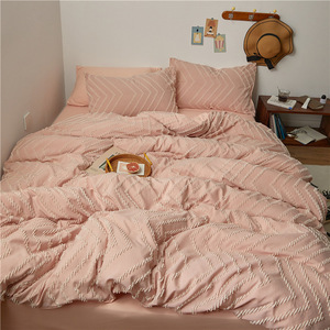 <span class=keywords><strong>Parure</strong></span> de lit de luxe pour chambre d'hôtel, couleur unie, design simple, 100% coton, 3 pièces, 4 pièces, drap-housse, drap plat, édredons brodés - Product Image 6