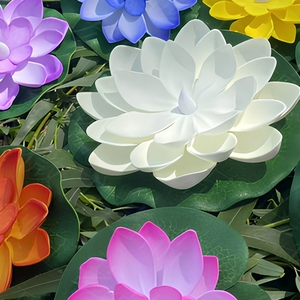 Vente en gros de bougies flottantes LED à piles en forme de lotus simulé en EVA de 6 pouces - Product Image 4