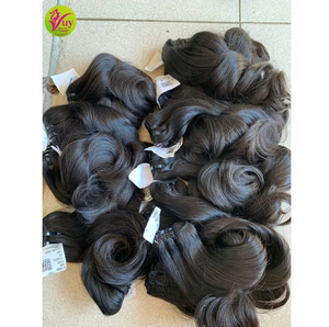 Cabello humano vietnamita de 12'' de un solo donante, cabello natural ondulado, negro natural, sedoso y suave, procedente de Vietnam. - Product Image 1