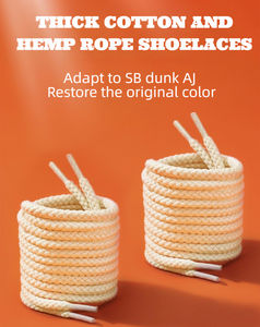 Cordones de zapatos de algodón grueso de 7,5mm de alta calidad, cordones de cuerda trenzada para <span class=keywords><strong>SB</strong></span> <span class=keywords><strong>Dunk</strong></span>/AJ Sneakers, cuerdas para zapatos - Product Image 4