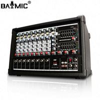 8 Kanallı Dayanıklı Profesyonel Ses Mikseri, Güç Amplifikatörlü Kutu, USB 20Hz-20KHz Desteği, Taşınabilir, DJ, Ev, KTV Gösterileri için
