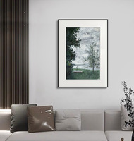 Grande peinture sur toile, paysage impressionniste, art mural, paysage naturel peint à la main, encadré, décoration intérieure