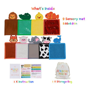 Juego <span class=keywords><strong>de</strong></span> <span class=keywords><strong>desarrollo</strong></span> <span class=keywords><strong>de</strong></span> habilidades Montessori <span class=keywords><strong>de</strong></span> <span class=keywords><strong>9</strong></span> azulejos con textura adorable, juguetes para el trastorno, alfombrilla sensorial <span class=keywords><strong>de</strong></span> animales para niños autistas - Product Image 4