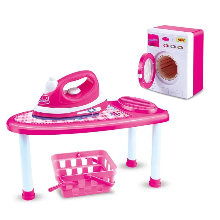 Mini Electric Washing Machine Toy и Iron Set для Kids, Plastic Juguetes, Pretend Role Play Toy, home Appliances, 2022
