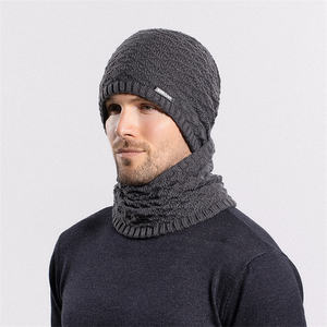 批发2024男女通用冬季厚豆豆围巾套装针织帽子女骑保暖冷男帽护耳亚克力帽子 - Product Image 6