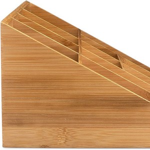Wooden Storage Box <b>Rectangle</b> Multi Compartment For Coffee Condiments Kitchen Organizers Standing Type No Lid - Product Image 4